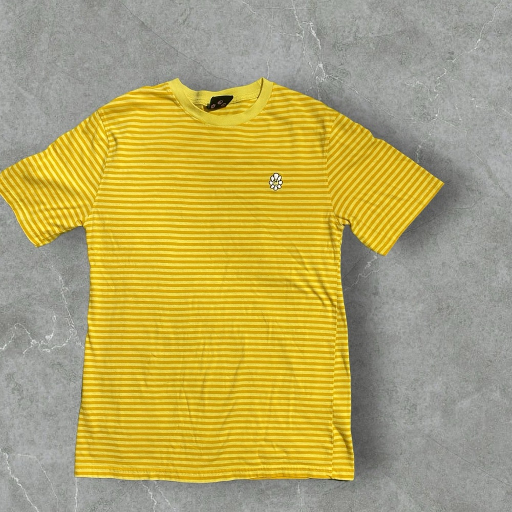 Alab yellow stripped flower tshirt